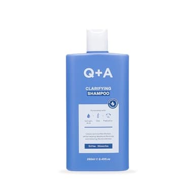 Q+A Shampooing Purifiant – Shampooing Nettoyant en Profondeur pour Cheveux Gras ou avec Résidus de Produits, Formulé avec Ingrédients Naturels pour Rafraîchir et Purifier (250ml)