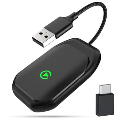 TINAZEOK T2 Adaptateur CarPlay sans Fil pour iPhone – Convertit CarPlay Filaire en sans Fil, Connexion Auto Via USB A/C, Plug & Play, Compatible Voitures dès 2016 et iPhone iOS 10+