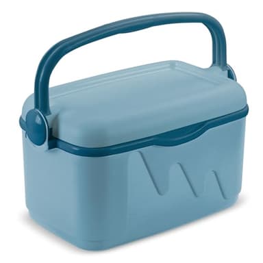 Glacière de voyage Curver bleu clair portable avec couvercle amovible et poignée verrouillage légère et durable compatible cartouches réfrigérantes idéale pique nique camping plage pêche (10 L)