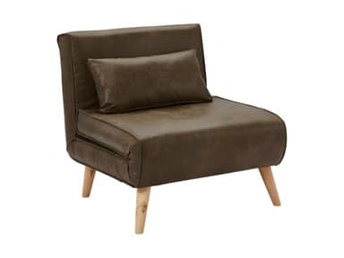 Vente-unique - Fauteuil Convertible POSIO en Microfibre vieillie - Marron