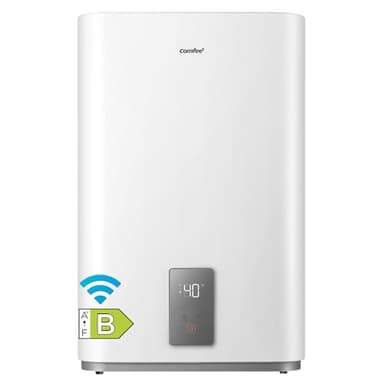 COMFEE' CWH15ED1380EUW Chauff-eau électrique mural 80L, Accumulation sous évier, Compact et facile à installer, Contrôle vocal, Connection Wi-Fi, Contrôle à distance par APP, Blanc