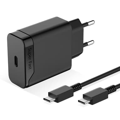 25W Chargeur Rapide Compatible avec Samsung Galaxy S21 S22 A22 S23 S24 S25 S20 FE A16 A26 A36 A56 5G, USB Type C Charge Adaptateur Secteur avec Cable 1.5 m
