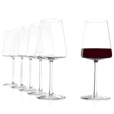 Stölzle Lausitz Verres à Vin Rouge Power Lot de 6, 520ml – Verres Premium pour Vins Corsés – Verres Modernes avec Design Angulaire pour un Arôme Optimal – Résistant au Lave-Vaisselle et aux Chocs