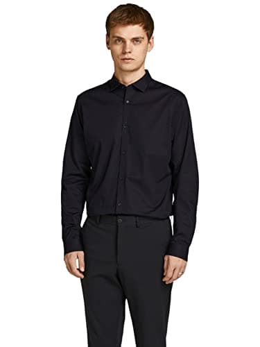 JACK & JONES Jprblacardiff Shirt L/S Noos Manches Longues, Noir, XXL Homme