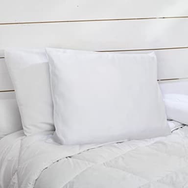 Bleu Calin Lot de 2 Oreillers Confort Ferme 'Alaska', Superbe Gonflant, 50x70 cm, Enveloppe 100% Coton Percale, Blanc, 50x70cm Forme rectangulaire