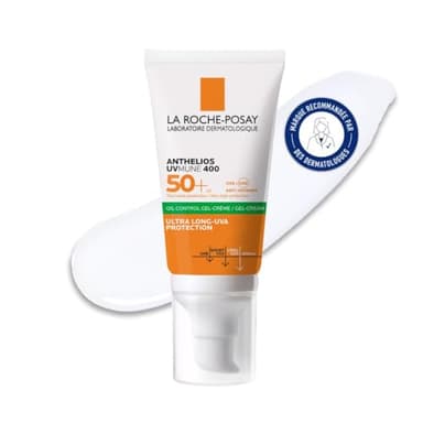La Roche-Posay - Anthelios UVMune 400 - Crème Solaire SPF 50 - Haute Protection Solaire - Texture Gel-Crème - Fini Invisible et Non-gras - Soin Visage Pour Peaux Mixtes à Grasses à Tendance Acnéique