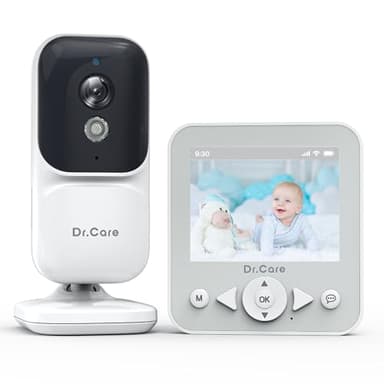 Dr.Care NeoView Babyphone, Moniteur Bébé Vidéo - Écran 2,8", Audio Bidirectionnel, Enregistrement en Boucle Vidéo, Vision Nocturne, Surveillance en Temps Réel/VOX, Capteur de Température, Berceuses