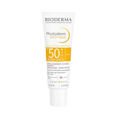 BIODERMA Photoderm Spot-Age SPF50+ Crème solaire très haute protection - Riche en antioxydants, réduit taches brunes et rides - Peaux hyperpigmentées - Recommandée par des dermatologues - Tube 40 ml