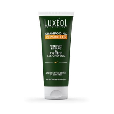 LUXÉOL - Shampooing Réparateur - Nutrition & Protection - Douceur & Résistance - Soin Cheveux Secs, Abîmés & Cassants - 87 % D'Ingrédients D'Origine Naturelle - Fabriqué En France - 200ml