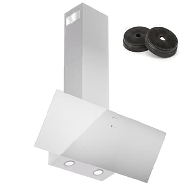 Klarstein Hotte Aspirante 90 cm, Hotte Aspirante Silencieuse, Hotte de Cuisine 90cm avec Lampes LED, Débit d'Air Puissant de 305 m³/h, Hotte avec Évacuation, Filtre à Graisse en Aluminium