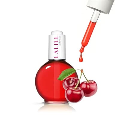 LALILL Nail Cuticle Oil 75ml - Huile de soin des ongles cerise - Huile de soin des cuticules - SPA Manucure Mains Nail Design - Vegan - Avec Pipette