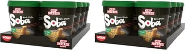 NISSIN - Soba Cup - Saveur Teriyaki -1 carton de 8 cups de 90g (Lot de 2)