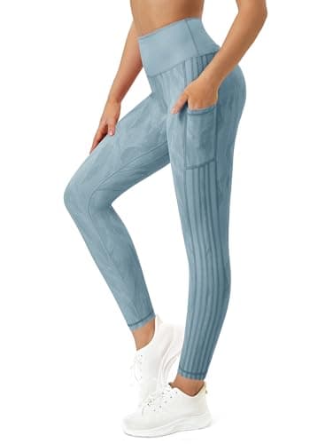 Rexspek Leggings de sport pour femme avec poche, pantalon de sport pour femme taille haute, pantalon de course pour femme long, pantalon de fitness, XL