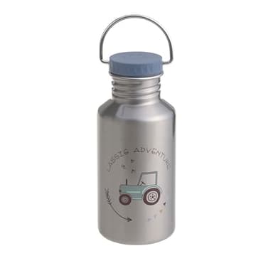 LÄSSIG Gourde en acier inoxydable pour enfants avec Sport Cup supplémentaire Anti-fuite/Bottle Stainless Steel Adventure Tractor