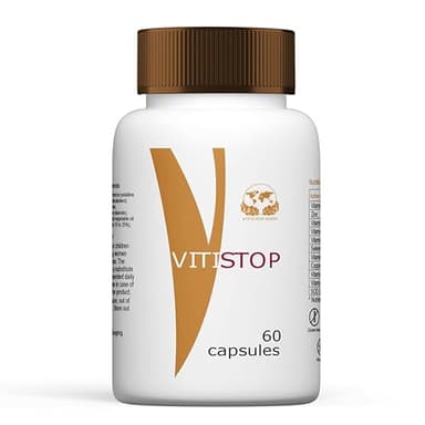 VITISTOP® Complément Alimentaire 60 gélules – Synergie nutritionnelle pour les peaux sujettes à la dépigmentation, vitiligo, taches blanches sur la peau, repigmentation progressive