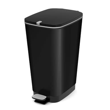 Kis 8071900 1789 01 Poubelle"Chic" 45 litres en noir, Plastique, Noir/Gris, 29 x 44,5 x 60,5 cm