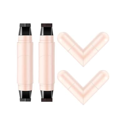 Baorder 2PCS Tampon eye-liner noir et marron, tampon eye-liner double embout, longue tenue, waterproof, séchage rapide, résistant aux bavures, pour débutants