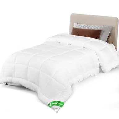 vounot® Couette Tempérée 300GSM 135x200 cm Couette Chaude en Microfibre Couverture Douce avec Rembourrage Moelleux Couette Respirante Certifiée Oeko-Tex Blanc