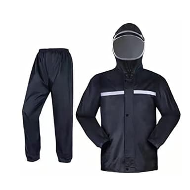 YOSUWOAI Combinaison de pluie imperméable pour homme - Double couche - Réfléchissante - Veste de pluie ample et aérée - 2 pièces - Ensemble de 2 pièces - Combinaison de travail de moto - Pour cyclisme