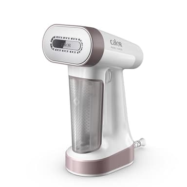 Calor Pure Force 2en1, Défroisseur à main et fer à repasser, Utilisation verticale/horizontale,1800W, 35g/min, Prêt en 25s, Autonomie 12min, DT8720C0, Rose Métallisé/Blanc Neige