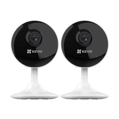 EZVIZ Caméra Surveillance 1080P WiFi Interieur, 12m Vision Nocturne, 130° Grand Angle, Détection de Mouvement, Audio Bidirectionnel, Compatible Alexa pour Bébé/Animaux, Magnetic Mount,C1C 2PK