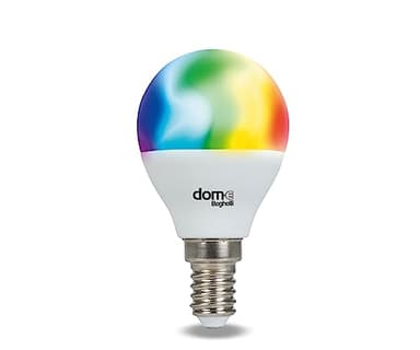 Beghelli - Ampoule LED Alexa Smart SFERA E14 5W RGB-CCT WiFi, Compatible avec l'Application, Domotique Facile, Contrôle Vocal, Réglage des Couleurs