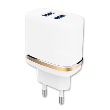 PH26 Chargeur Secteur Compatible Xiaomi Redmi Note 14 4G Ultra-Puissant et Rapide 2X USB 5V / 2,1A + 1A en Toute sécurité