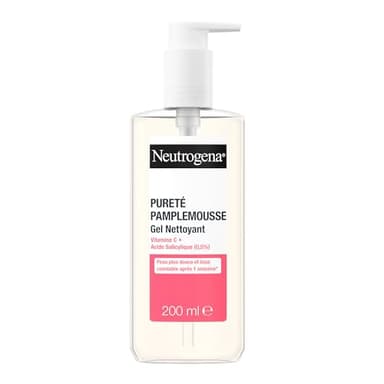 Neutrogena – Gel Nettoyant Pureté Pamplemousse (tube de 200 ml) – Nettoyant visage à la vitamine C et acide salicylique (0,5%) – Peau plus douce et lisse constatée après 1 semaine*