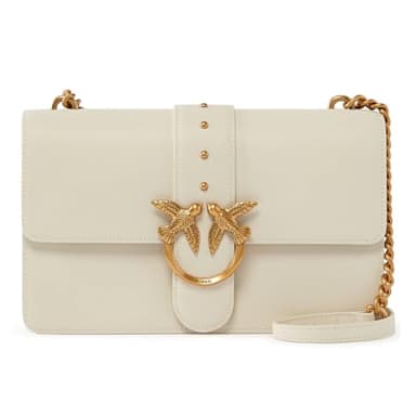 Pinko Love One Classic Cl Veau Se, Sac Femme, Taille Unique, Z14q_Blanc Soie-antique Gold, Taille unique