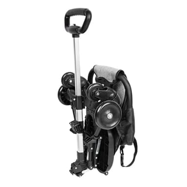 Poussette Bebé Légère, de 0 Mois à 22 kg, Poussette canne, Dossier inclinable et réglable, Siège Spacieux, Double Frein et Roues Avant Pivotantes,30 * 55 * 86,5 cm - Gris + Noir