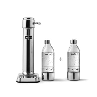 Aarke Carbonator 3, Machine à Soda avec 2 x Bouteilles d'eau (800ml), Finition Acier