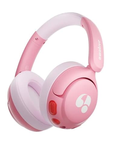 awatrue Casque Audio Enfant Bluetooth, avec Commutateur Coulissant & Microphone Intégré, Bluetooth 5.4 + Câble Aux, 75H Autonomie, Limite de Volume 85dBA, Parfait pour L'école/Voyage (Rose)