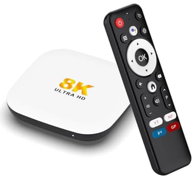 LEFFOT M2 Plus Android 14 TV Box 2025, 4Go RAM + 128Go ROM, 4K Ultra HD Boitier TV Android, Boitier IP-TV avec Commande Vocale, Décodage 8K, 2.4G & 5G WiFi 6; BT 5.4, HDR10, RK3528 Quad-Core A53