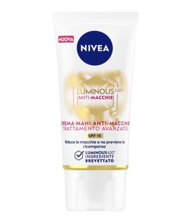 NIVEA Luminous630® Crème Mains Anti-Taches Traitement Avancé de 50 ml Crème Mains Anti-Âge pour Réduire et Prévenir les Taches, Crème Mains Antiage avec SPF 15