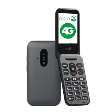 Doro - Téléphone À Clapet Leva E20 4G Seniors - Grand Écran 2,8", Touches Contrastées, Son Fort & Clair, HD Voice, Caméra, Touche Secure - Noir