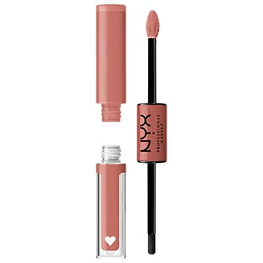 NYX Professional Makeup Brillant à Lèvres Shine Loud, Intensément Pigmenté, Double Embout Rouge à Lèvres et Gloss, Brillance Longue Tenue, Sans Transfert, Teinte : Daring Damsel (25)