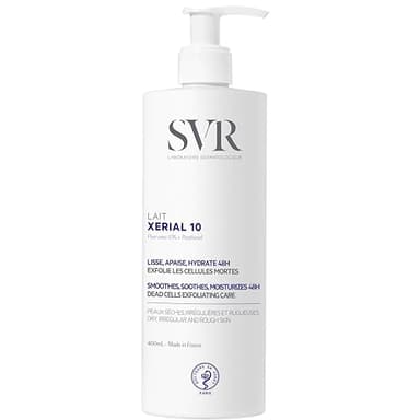 SVR - Xérial 10 Lait Corps - Hydratation 48H anti-squames - Pour peaux sèches à très sèches sujettes aux démangeaisons - Urée pure 10%, panthénol, beurre de karité - 400 ml
