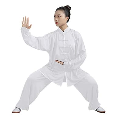 BBLAC 2KEY Arts Martiaux Costume | Unisexe Costume Chinois pour Tai Chi and Wing Chun | Costume en Lait Soie | Costumes Légers pour la Méditation et Le Qigong (B, M)