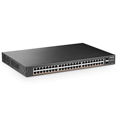 MokerLink Switch Poe Gigabit 48 Ports avec 2 SFP Gigabit, détection d'IA ieee802.3af/at 800W, commutateur Ethernet Plug and Play Non géré en Rack métallique