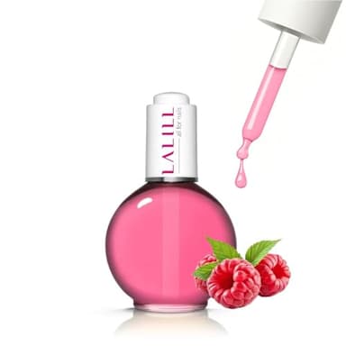 LALILL Nail & Cuticle Oil 75ml - Huile de Soin à la Framboise - Huile de Soin pour Ongles et Cuticules - Manucure Naildesign pour Mains et Pieds