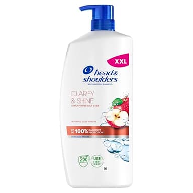 Head & Shoulders Clarify & Shine Shampooing anti-pelliculaire 800 ml avec pompe de shampoing clarifiant Jusqu'à 100% de protection des pellicules Testé cliniquement Nettoie en douceur le cuir chevelu