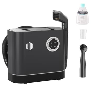 UMI Nettoyeur Vapeur pour Canapé, Shampouineuse avec 4 Modes de Nettoyage, Double Réservoir 1,1 L+1,2 L, Tuyau 1,5 m, Nettoyeur Tapis pour Voiture/Moquette/Tissus, Accessoires Inclus