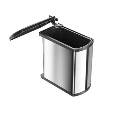 Poubelle de cuisine encastrable sous évier 18L Hailo AS Uno Argent
