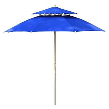 Grand parasol d'extérieur à double toit, résistant au soleil, coupe-vent et imperméable, parfait pour le jardin, le balcon, la plage et la terrasse