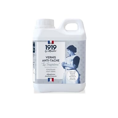 1919 BY MAULER - Vernis Multisupport Le Suprême - Aspect Cire Incolore - Produit Anti-Rayure, Anti-Tache - 4h de séchage entre chaque couche - 0,125 L