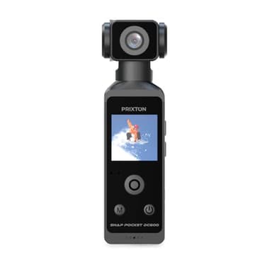 Prixton Caméra Vlogging Snap Pocket DC600, WiFi, App Mobile, Écran Tactile 1,3" Pivotant 270°, Résolution 5K 50MP, Stabilisation avancée EIS, Boîtier Étanche 30 mètres, Carte SD jusqu'à 256Go