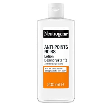 Neutrogena | Lotion Désincrustante Anti-Points Noirs (flacon de 200 ml) – Lotion pour le visage à l'acide salicylique (0,5%) – 91% ont constaté une peau plus nette en 1 jour*