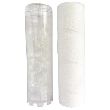 AQUAWATER - 105008 - Kit standard - 1 filtrante bobinée 20 microns et 1 anticalcaire pour filtrer les impuretés contenues dans l’eau- Pour bol de taille standard 10" - Fabriqué en France