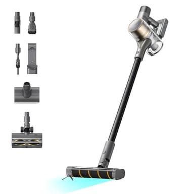 dreame R30 Aspirateur Balais sans Fil, Brosse Latérale, Nettoyage Multi-Surfaces, Éclairage de la Poussière, Anti-Nœuds, 22 000PA / 190AW, 90 Min d’Autonomie, Filtration à 99,9%, Solution Complète