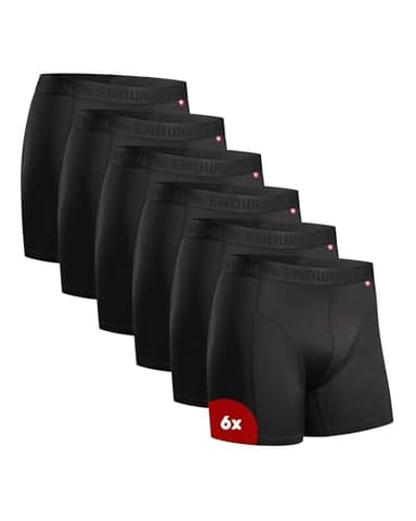 DANISH ENDURANCE Boxer Homme Sport Respirants et Doux, Anti-Frottement, Lot de 6 - Boxers Homme, Caleçon Homme